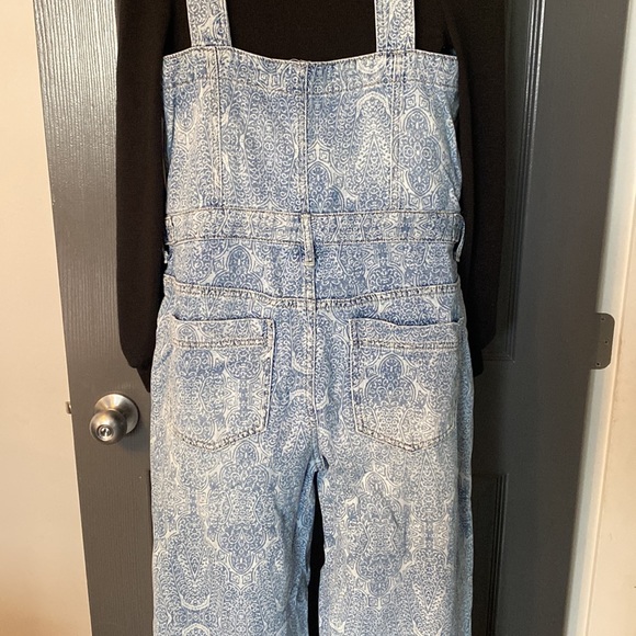 We The Free Wide by Free People Leg Denim Paisley Overalls - Picture 4 of 11